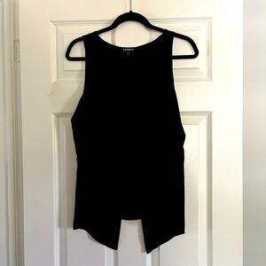 Black Express Top with open back slit